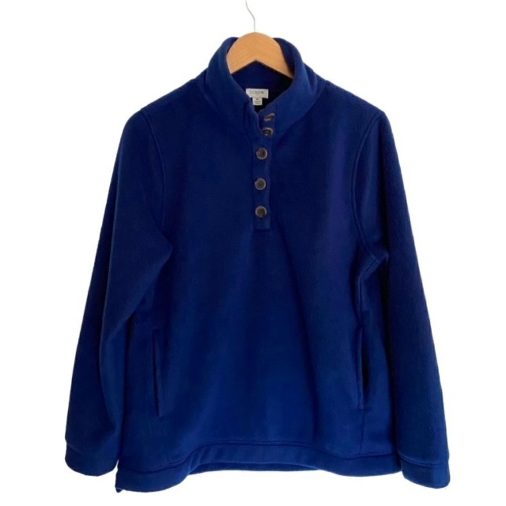 J. Crew Sherpa Button Front Tunic Pullover Medium - image 2